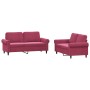 Sofa set with cushions 2 pieces red velvet by , Sofas - Ref: Foro24-3202214, Price: 541,33 €, Discount: %