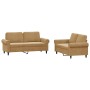 Brown velvet 2-piece sofa set with cushions by , Sofas - Ref: Foro24-3202217, Price: 466,70 €, Discount: %