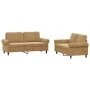 Brown velvet 2-piece sofa set with cushions by , Sofas - Ref: Foro24-3202217, Price: 459,11 €, Discount: %