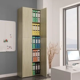 Büroschrank aus eichenfarbenem Sperrholz, 60 x 32 x 190 cm von vidaXL, Aktenschränke - Ref: Foro24-800300, Preis: 153,28 €, R...