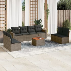 9-piece garden furniture set and gray synthetic rattan cushions by , Garden sets - Ref: Foro24-3256417, Price: 491,08 €, Disc...
