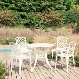 Bistrotisch und Stühle 5 Stück aus weißem Aluminiumguss von , Gartensets - Ref: Foro24-3070612, Preis: 715,30 €, Rabatt: %