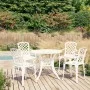 Bistrotisch und Stühle 5 Stück aus weißem Aluminiumguss von , Gartensets - Ref: Foro24-3070612, Preis: 715,30 €, Rabatt: %