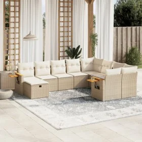 Garden sofa set with beige cushions 10 pieces synthetic rattan by , Garden sets - Ref: Foro24-3227157, Price: 701,41 €, Disco...