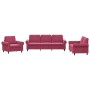 Sofagarnitur mit 3 teiligen Kissen aus rotem Samt von , Sofas - Ref: Foro24-3202174, Preis: 718,47 €, Rabatt: %