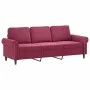 Three-piece velvet sofa set with red wine cushions by , Sofas - Ref: Foro24-3202174, Price: 706,36 €, Discount: %