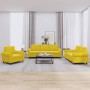 Juego de sofás con cojines 3 piezas terciopelo amarillo