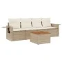 Set Gartensofas mit Kissen 5 Stück synthetisches Rattan beige von , Gartensets - Ref: Foro24-3256772, Preis: 384,83 €, Rabatt: %