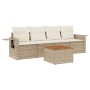 Set Gartensofas mit Kissen 5 Stück synthetisches Rattan beige von , Gartensets - Ref: Foro24-3256772, Preis: 372,98 €, Rabatt: %