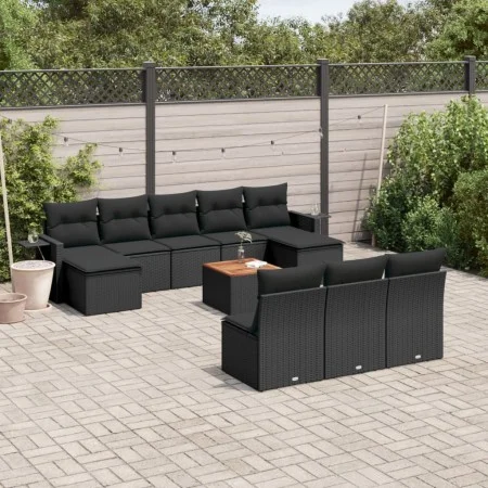 11-piece garden sofa set and black synthetic rattan cushions by , Garden sets - Ref: Foro24-3257098, Price: 630,64 €, Discoun...