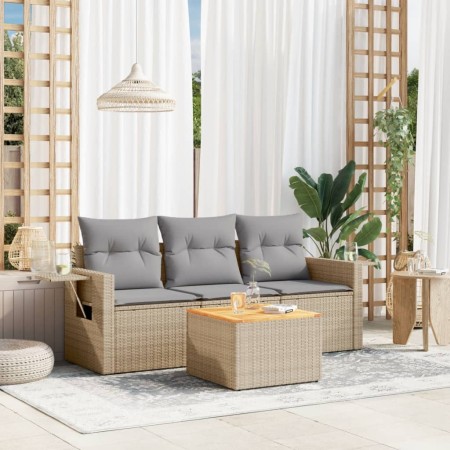 Set Gartensofas mit beigen Kissen Mix 4 Stück PE Rattan von , Gartensets - Ref: Foro24-3256766, Preis: 286,49 €, Rabatt: %