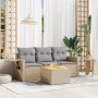 Set Gartensofas mit beigen Kissen Mix 4 Stück PE Rattan von , Gartensets - Ref: Foro24-3256766, Preis: 286,49 €, Rabatt: %