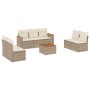 Garden sofa set with beige cushions, 8 pieces, PE rattan. by , Garden sets - Ref: Foro24-3258285, Price: 508,07 €, Discount: %