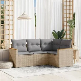 Garden sofa set with 4-piece synthetic rattan beige cushions by , Garden sets - Ref: Foro24-3258335, Price: 289,96 €, Discoun...