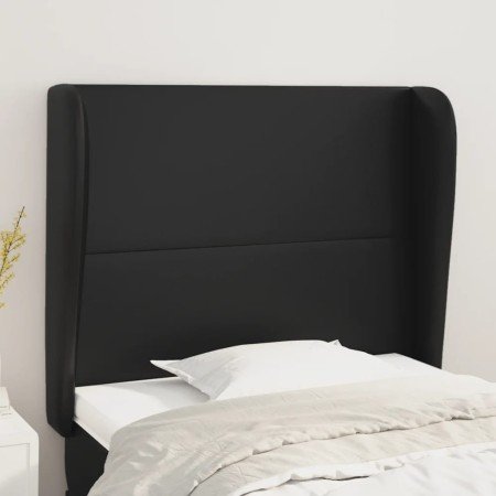 Cabecero con orejas de cuero sintético negro 83x23x118/128 cm en Cabeceros y pies de cama | Comprar online en Foro24