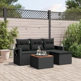 5-piece garden furniture set and black synthetic rattan cushions by , Garden sets - Ref: Foro24-3256860, Price: 346,57 €, Dis...