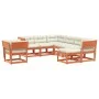 Garden furniture set 8 pieces with wax brown pine wood cushions by , Garden sets - Ref: Foro24-3216952, Price: 991,27 €, Disc...