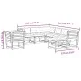 Garden furniture set 8 pieces with wax brown pine wood cushions by , Garden sets - Ref: Foro24-3216952, Price: 991,27 €, Disc...