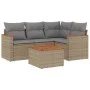 Garden sofa set with cushions 5 pieces beige synthetic rattan by , Garden sets - Ref: Foro24-3258342, Price: 332,25 €, Discou...