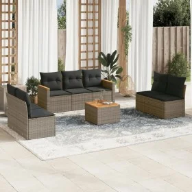 8-piece garden sofa set and gray synthetic rattan cushions by , Garden sets - Ref: Foro24-3258287, Price: 448,28 €, Discount: %