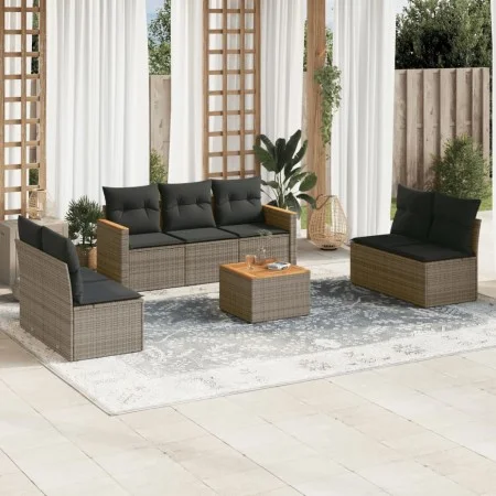 8-piece garden sofa set and gray synthetic rattan cushions by , Garden sets - Ref: Foro24-3258287, Price: 448,28 €, Discount: %