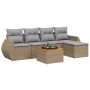 Garden sofa set with cushions 6 pieces beige synthetic rattan by , Garden sets - Ref: Foro24-3224981, Price: 347,67 €, Discou...
