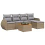 Gartensofa-Set mit Kissen, 6-teilig, beiges synthetisches Rattan von , Gartensets - Ref: Foro24-3224981, Preis: 365,14 €, Rab...