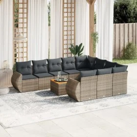 11-piece garden sofa set and gray synthetic rattan cushions by , Garden sets - Ref: Foro24-3225185, Price: 656,47 €, Discount: %