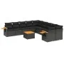 11-teiliges Gartensofa-Set und schwarze synthetische Rattankissen von , Gartensets - Ref: Foro24-3227196, Preis: 720,31 €, Ra...