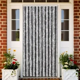 Grauer und schwarzer Chenille-Fliegenvorhang, 90 x 200 cm von , Moskitonetze für Fenster - Ref: Foro24-377327, Preis: 61,12 €...