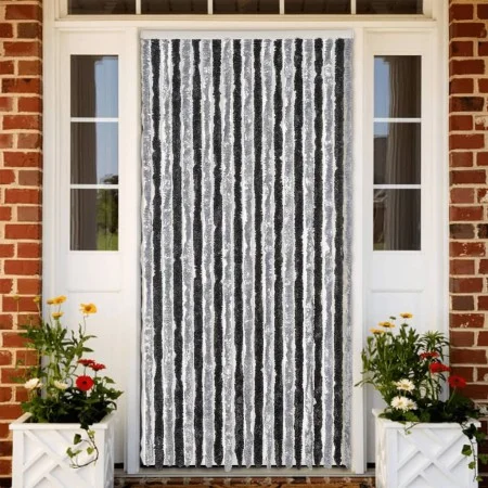 Gray and black chenille fly curtain 56x185 cm by , Mosquito nets for windows - Ref: Foro24-377325, Price: 38,21 €, Discount: %