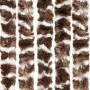 Cortina antimoscas chenilla marrón y blanco 90x200 cm