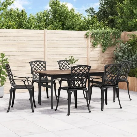 Sillas de jardín 6 unidades aluminio fundido negro de , Conjuntos de jardín - Ref: Foro24-3216320, Precio: 726,79 €, Descuent...
