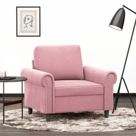 Rosa Samt-Sessel, 60 cm. von , Sofas - Ref: Foro24-359512, Preis: 175,03 €, Rabatt: %