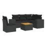 Set de sofás de jardín 6 piezas y cojines ratán sintético negro by , Garden sets - Ref: Foro24-3225446, Price: 432,07 €, Disc...