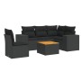 Set de sofás de jardín 6 piezas y cojines ratán sintético negro by , Garden sets - Ref: Foro24-3225446, Price: 416,19 €, Disc...