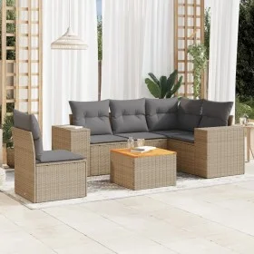 Juego de sofás jardín con cojines 6 pzas ratán sintético beige de , Conjuntos de jardín - Ref: Foro24-3225450, Precio: 395,45...