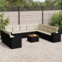 Gartensofagarnitur 11-teilig mit schwarzen Kissen aus synthetischem Rattan von , Gartensets - Ref: Foro24-3225517, Preis: 637...