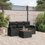 Gartensitzgruppe 4-teilig mit schwarzen Polstern aus synthetischem Rattan von , Gartensets - Ref: Foro24-3256762, Preis: 282,...