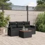Gartensitzgruppe 4-teilig mit schwarzen Polstern aus synthetischem Rattan von , Gartensets - Ref: Foro24-3256762, Preis: 293,...