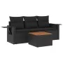 Gartensitzgruppe 4-teilig mit schwarzen Polstern aus synthetischem Rattan von , Gartensets - Ref: Foro24-3256762, Preis: 293,...