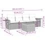 Juego de sofás jardín con cojines 5 pzas ratán sintético gris by , Garden sets - Ref: Foro24-3256774, Price: 310,86 €, Discou...