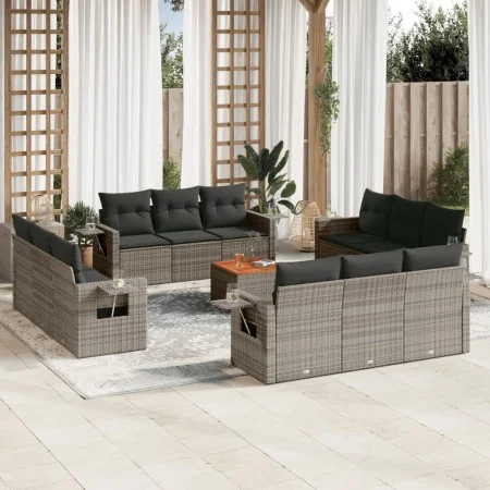 Set sofás de jardín con cojines 13 piezas ratán sintético gris by , Garden sets - Ref: Foro24-3256830, Price: 950,78 €, Disco...