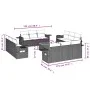 Gartensofagarnitur mit 13-teiligen Kissen aus grauem Kunststoff-Rattan. von , Gartensets - Ref: Foro24-3256830, Preis: 948,51...