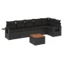Garten-Essgruppe 7-teilig mit schwarzen Polstern aus synthetischem Rattan von , Gartensets - Ref: Foro24-3256902, Preis: 461,...