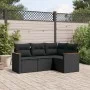 Juego de sofás jardín 4 pzas con cojines ratán sintético negro by , Garden sets - Ref: Foro24-3258331, Price: 300,27 €, Disco...