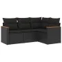 Juego de sofás jardín 4 pzas con cojines ratán sintético negro by , Garden sets - Ref: Foro24-3258331, Price: 300,27 €, Disco...