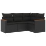 Juego de sofás jardín 4 pzas con cojines ratán sintético negro by , Garden sets - Ref: Foro24-3258331, Price: 322,57 €, Disco...