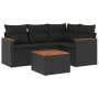 Set de muebles de jardín 5 pzas y cojines ratán sintético negro de , Conjuntos de jardín - Ref: Foro24-3258338, Precio: 344,4...