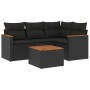 Set de muebles de jardín 5 pzas y cojines ratán sintético negro by , Garden sets - Ref: Foro24-3258338, Price: 361,96 €, Disc...